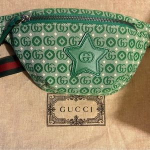 Kids Gucci GG Star Belt Bag in Green …. WORN ONCE